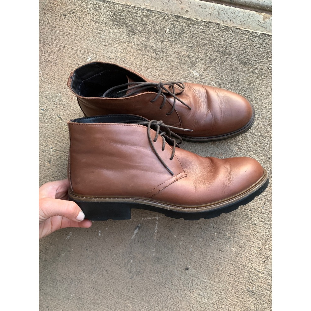 Nordstrom Mens Waterproof Leather Chukka Boots Brown OrthoLite Lug Sole Boots